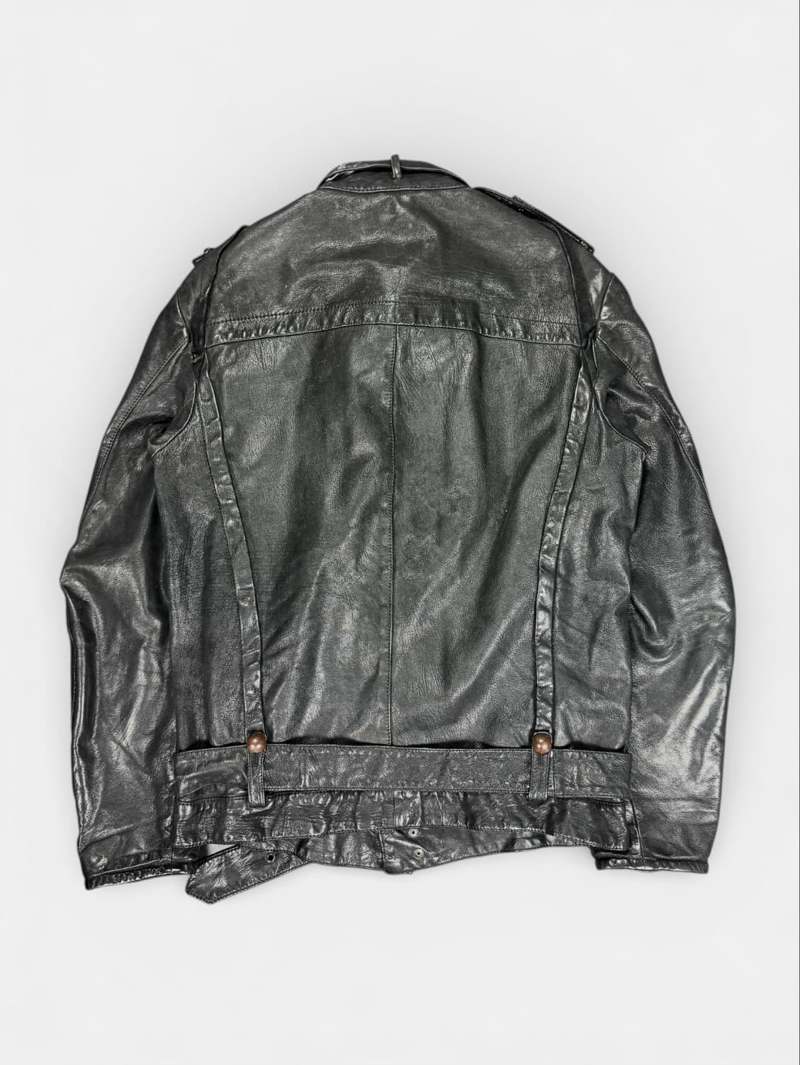 Early 00’s Leather Bondage Moto Jacket 3