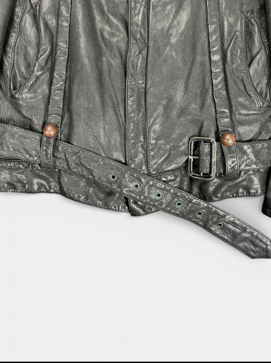 Early 00’s Leather Bondage Moto Jacket 2