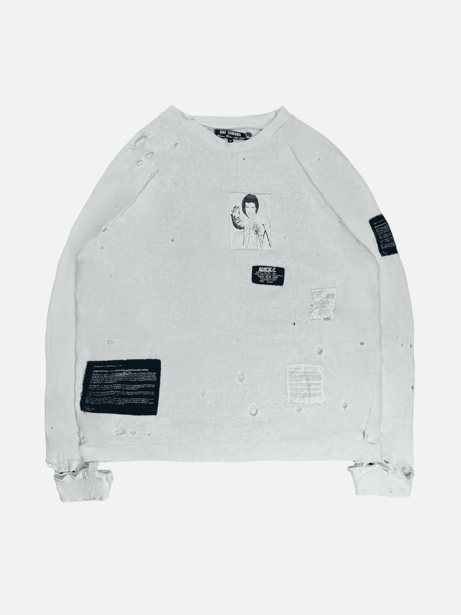 Raf Simons AW01 Riot Riot Riot Patchwork Long Sleeve