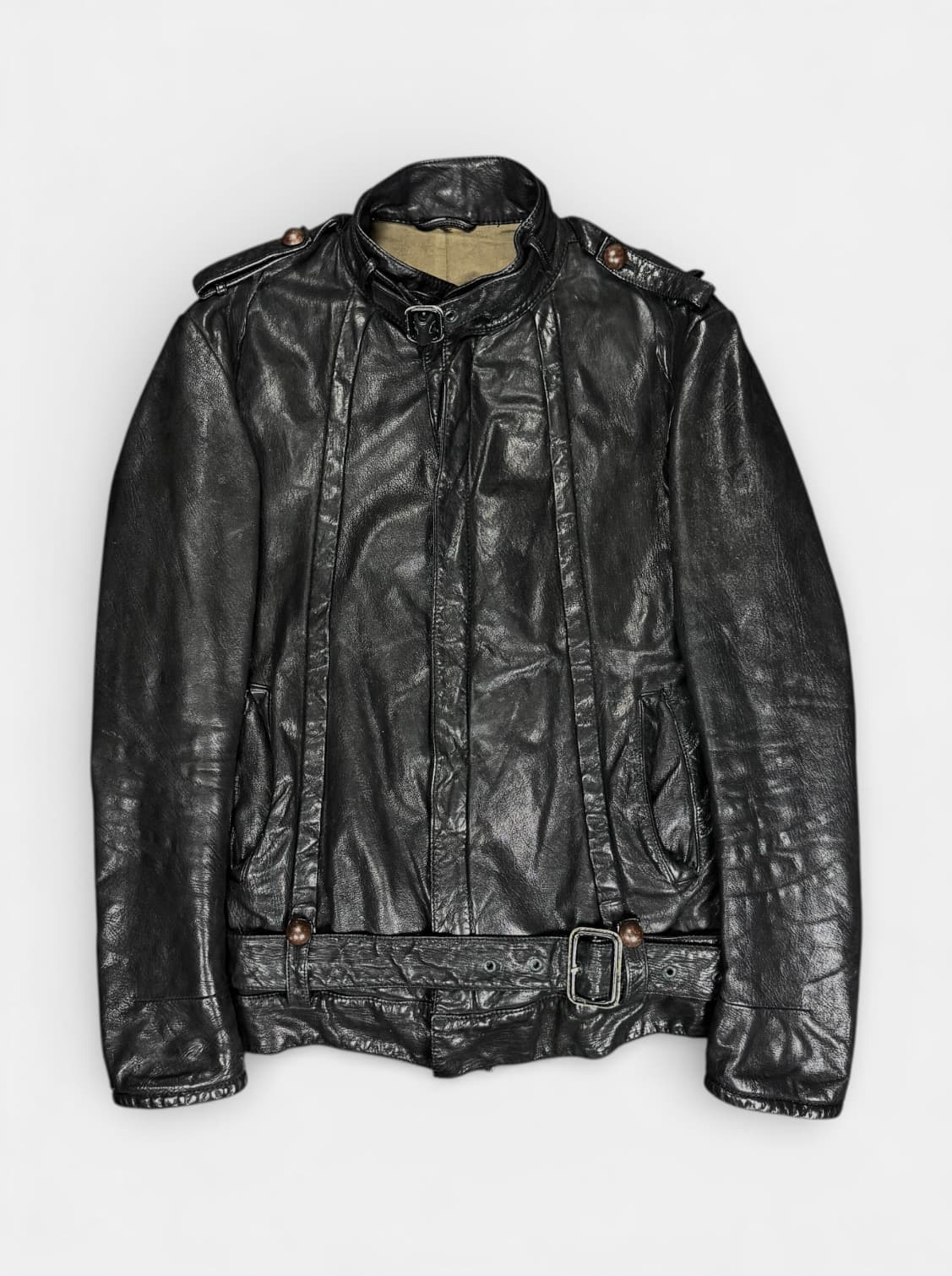 Early 00’s Leather Bondage Moto Jacket